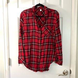 BP Red and Black Plaid Button Down